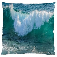 Awesome Wave Ocean Photography Large Flano Cushion Case (one Side) by yoursparklingshop