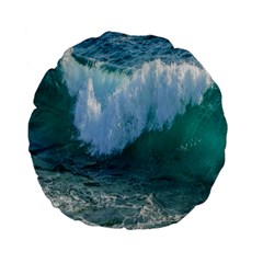 Awesome Wave Ocean Photography Standard 15  Premium Flano Round Cushions by yoursparklingshop