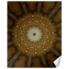 Elegant Festive Golden Brown Kaleidoscope Flower Design Canvas 16  X 20   by yoursparklingshop