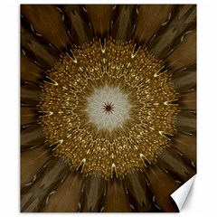 Elegant Festive Golden Brown Kaleidoscope Flower Design Canvas 20  X 24  