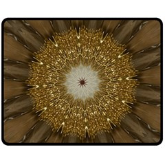 Elegant Festive Golden Brown Kaleidoscope Flower Design Fleece Blanket (medium)  by yoursparklingshop