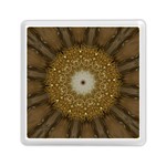 Elegant Festive Golden Brown Kaleidoscope Flower Design Memory Card Reader (Square)  Front