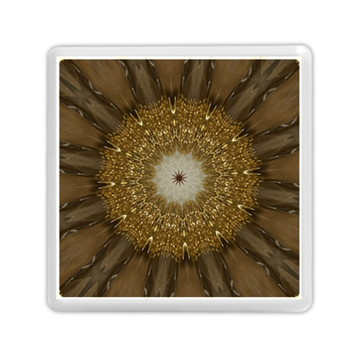 Elegant Festive Golden Brown Kaleidoscope Flower Design Memory Card Reader (Square) 