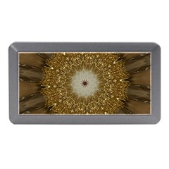 Elegant Festive Golden Brown Kaleidoscope Flower Design Memory Card Reader (mini) by yoursparklingshop