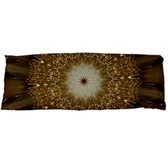 Elegant Festive Golden Brown Kaleidoscope Flower Design Body Pillow Case Dakimakura (two Sides) by yoursparklingshop