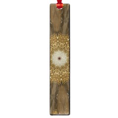 Elegant Festive Golden Brown Kaleidoscope Flower Design Large Book Marks by yoursparklingshop