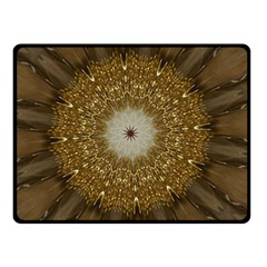 Elegant Festive Golden Brown Kaleidoscope Flower Design Double Sided Fleece Blanket (small)  by yoursparklingshop