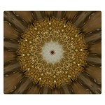 Elegant Festive Golden Brown Kaleidoscope Flower Design Double Sided Flano Blanket (Small)  50 x40  Blanket Front