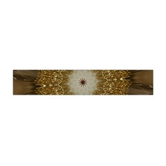 Elegant Festive Golden Brown Kaleidoscope Flower Design Flano Scarf (mini) by yoursparklingshop