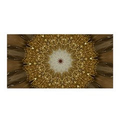 Elegant Festive Golden Brown Kaleidoscope Flower Design Satin Wrap by yoursparklingshop