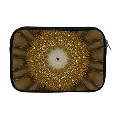 Elegant Festive Golden Brown Kaleidoscope Flower Design Apple Macbook Pro 17  Zipper Case by yoursparklingshop