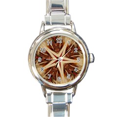 Spaghetti Italian Pasta Kaleidoscope Funny Food Star Design Round Italian Charm Watch