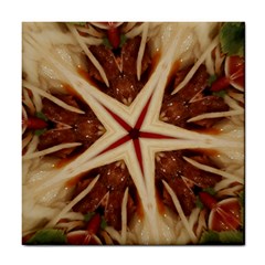 Spaghetti Italian Pasta Kaleidoscope Funny Food Star Design Tile Coasters by yoursparklingshop