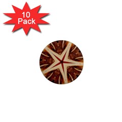 Spaghetti Italian Pasta Kaleidoscope Funny Food Star Design 1  Mini Magnet (10 Pack)  by yoursparklingshop