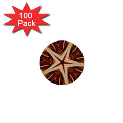 Spaghetti Italian Pasta Kaleidoscope Funny Food Star Design 1  Mini Buttons (100 Pack)  by yoursparklingshop