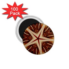 Spaghetti Italian Pasta Kaleidoscope Funny Food Star Design 1 75  Magnets (100 Pack)  by yoursparklingshop