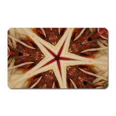 Spaghetti Italian Pasta Kaleidoscope Funny Food Star Design Magnet (rectangular) by yoursparklingshop