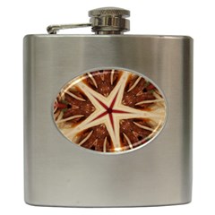 Spaghetti Italian Pasta Kaleidoscope Funny Food Star Design Hip Flask (6 Oz) by yoursparklingshop