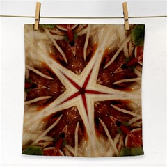 Spaghetti Italian Pasta Kaleidoscope Funny Food Star Design Face Towel by yoursparklingshop