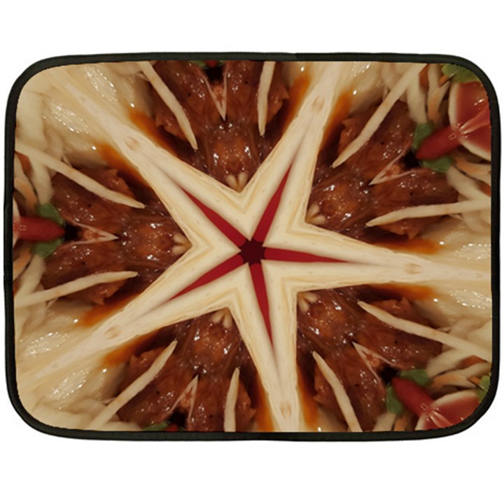 Spaghetti Italian Pasta Kaleidoscope Funny Food Star Design Double Sided Fleece Blanket (Mini) 