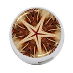 Spaghetti Italian Pasta Kaleidoscope Funny Food Star Design 4-Port USB Hub (One Side) Front