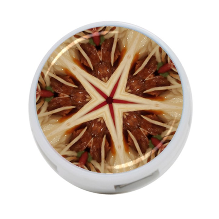 Spaghetti Italian Pasta Kaleidoscope Funny Food Star Design 4-Port USB Hub (One Side)