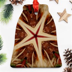 Spaghetti Italian Pasta Kaleidoscope Funny Food Star Design Bell Ornament (two Sides) by yoursparklingshop