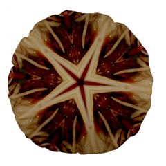 Spaghetti Italian Pasta Kaleidoscope Funny Food Star Design Large 18  Premium Flano Round Cushions by yoursparklingshop