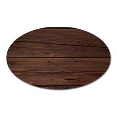 Rustic Dark Brown Wood Wooden Fence Background Elegant Oval Magnet by yoursparklingshop