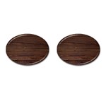 Rustic Dark Brown Wood Wooden Fence Background Elegant Cufflinks (Oval) Front(Pair)