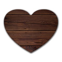 Rustic Dark Brown Wood Wooden Fence Background Elegant Heart Mousepads by yoursparklingshop