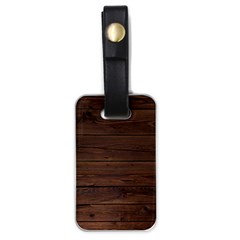 Rustic Dark Brown Wood Wooden Fence Background Elegant Luggage Tags (one Side)  by yoursparklingshop