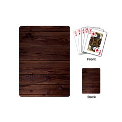 Rustic Dark Brown Wood Wooden Fence Background Elegant Playing Cards (mini)  by yoursparklingshop