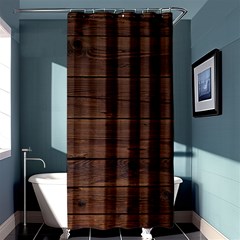 Rustic Dark Brown Wood Wooden Fence Background Elegant Shower Curtain 36  X 72  (stall)  by yoursparklingshop