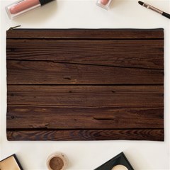 Rustic Dark Brown Wood Wooden Fence Background Elegant Cosmetic Bag (xxxl)  by yoursparklingshop