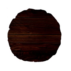 Rustic Dark Brown Wood Wooden Fence Background Elegant Standard 15  Premium Round Cushions by yoursparklingshop