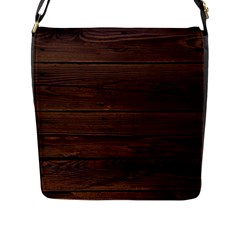 Rustic Dark Brown Wood Wooden Fence Background Elegant Flap Messenger Bag (l)  by yoursparklingshop