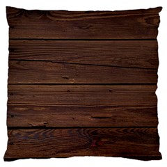 Rustic Dark Brown Wood Wooden Fence Background Elegant Large Flano Cushion Case (one Side) by yoursparklingshop