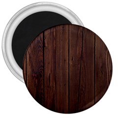 Rustic Dark Brown Wood Wooden Fence Background Elegant Natural Country Style 3  Magnets by yoursparklingshop