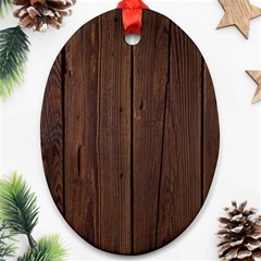 Rustic Dark Brown Wood Wooden Fence Background Elegant Natural Country Style Ornament (oval) by yoursparklingshop