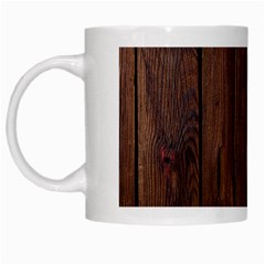 Rustic Dark Brown Wood Wooden Fence Background Elegant Natural Country Style White Mugs by yoursparklingshop