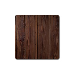 Rustic Dark Brown Wood Wooden Fence Background Elegant Natural Country Style Square Magnet by yoursparklingshop