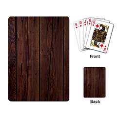 Rustic Dark Brown Wood Wooden Fence Background Elegant Natural Country Style Playing Card by yoursparklingshop