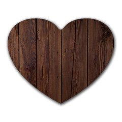 Rustic Dark Brown Wood Wooden Fence Background Elegant Natural Country Style Heart Mousepads