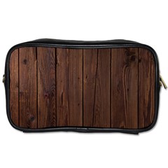 Rustic Dark Brown Wood Wooden Fence Background Elegant Natural Country Style Toiletries Bags by yoursparklingshop