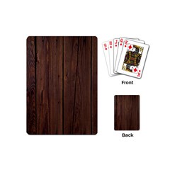 Rustic Dark Brown Wood Wooden Fence Background Elegant Natural Country Style Playing Cards (mini)  by yoursparklingshop