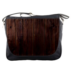 Rustic Dark Brown Wood Wooden Fence Background Elegant Natural Country Style Messenger Bags by yoursparklingshop