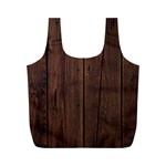 Rustic Dark Brown Wood Wooden Fence Background Elegant Natural Country Style Full Print Recycle Bags (M)  Front