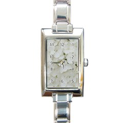 Hydrangea Flowers Blossom White Floral Elegant Bridal Chic Rectangle Italian Charm Watch by yoursparklingshop