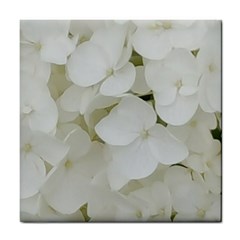 Hydrangea Flowers Blossom White Floral Elegant Bridal Chic Tile Coasters